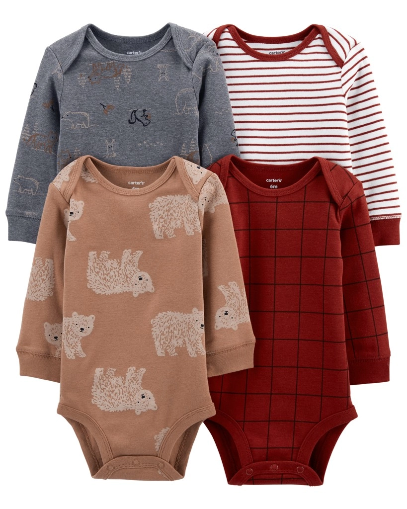 Levně CARTER'S Body dl. rukáv Bear chlapec LBB 4ks