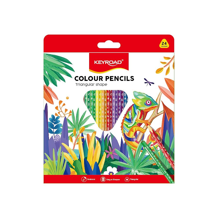 Pastelky KEYROAD trojhranné - 24ks