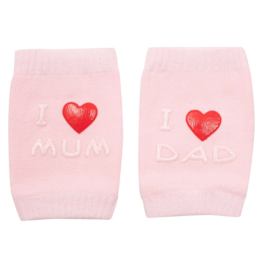 Dětské protiskluzové nákoleníky růžové I love mum & dad