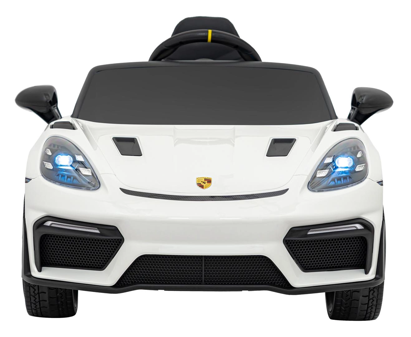 Levně Dětské elektrické auto Porsche 718 Spyder RS s panelem MP4 – Bílá