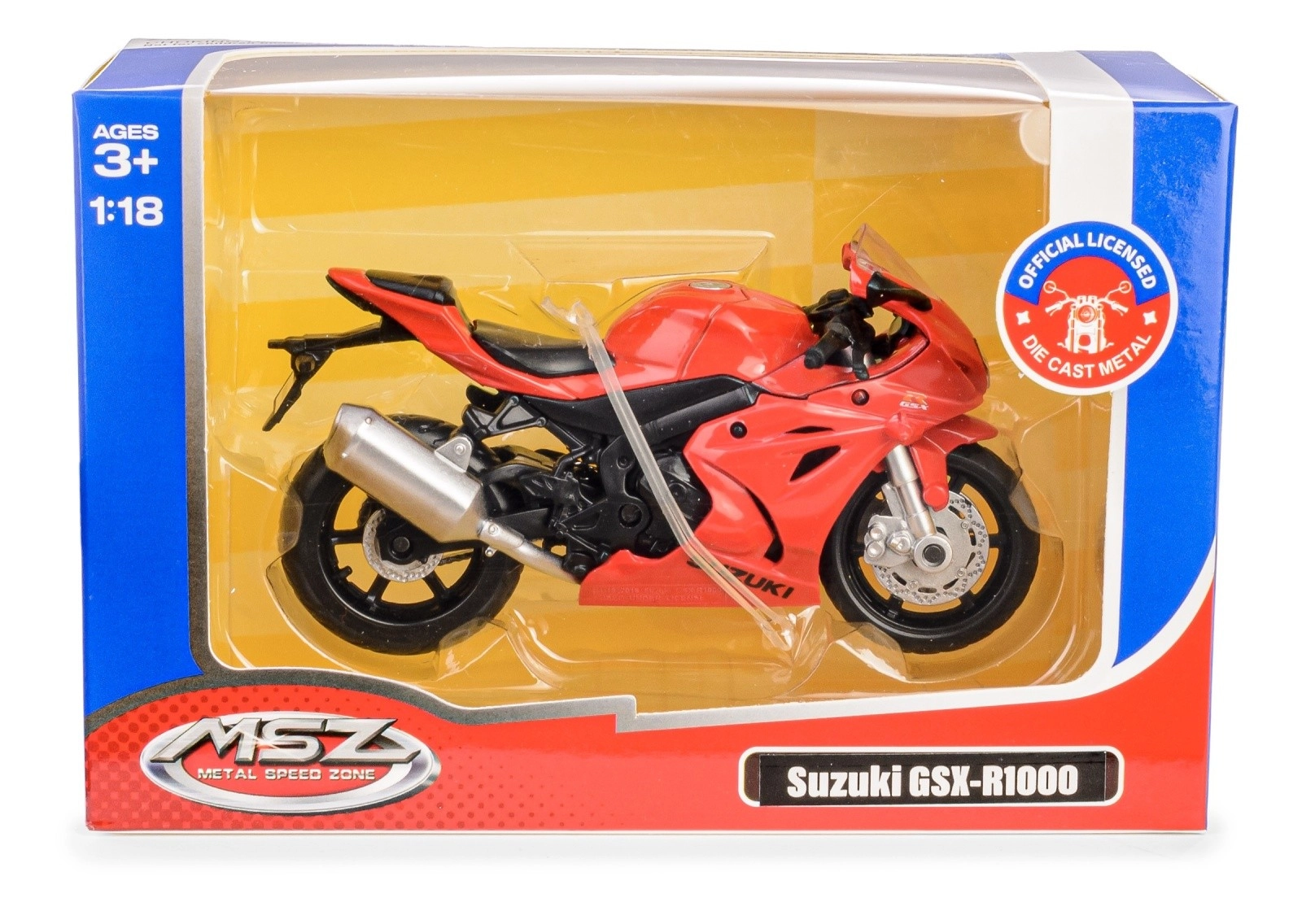 Motocyklový model 1:18 suzuki gsx‑r1000 červený