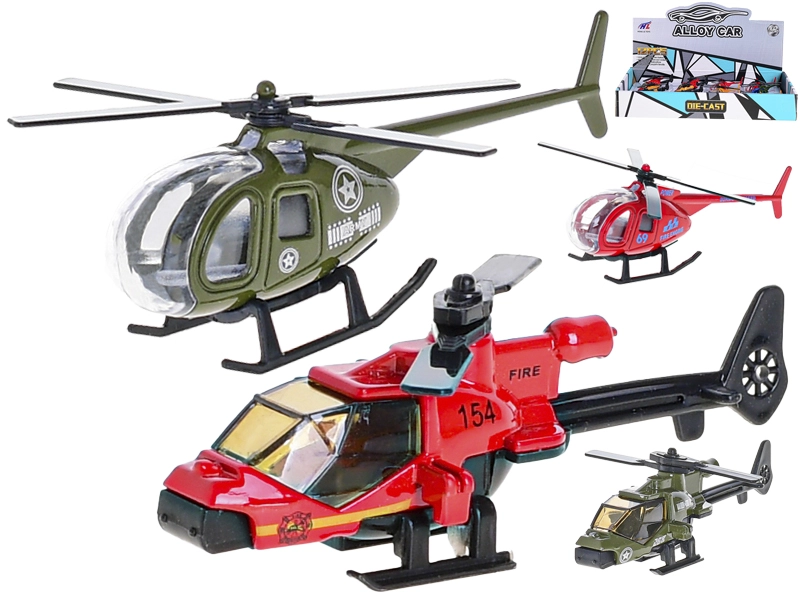 Kovový vrtulník 9 cm – odolná hračka pro děti