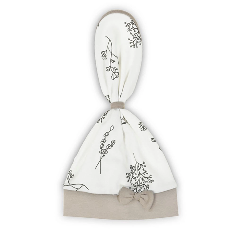 Kojenecká bavlněná čepička–šátek Nicol Ella bílá