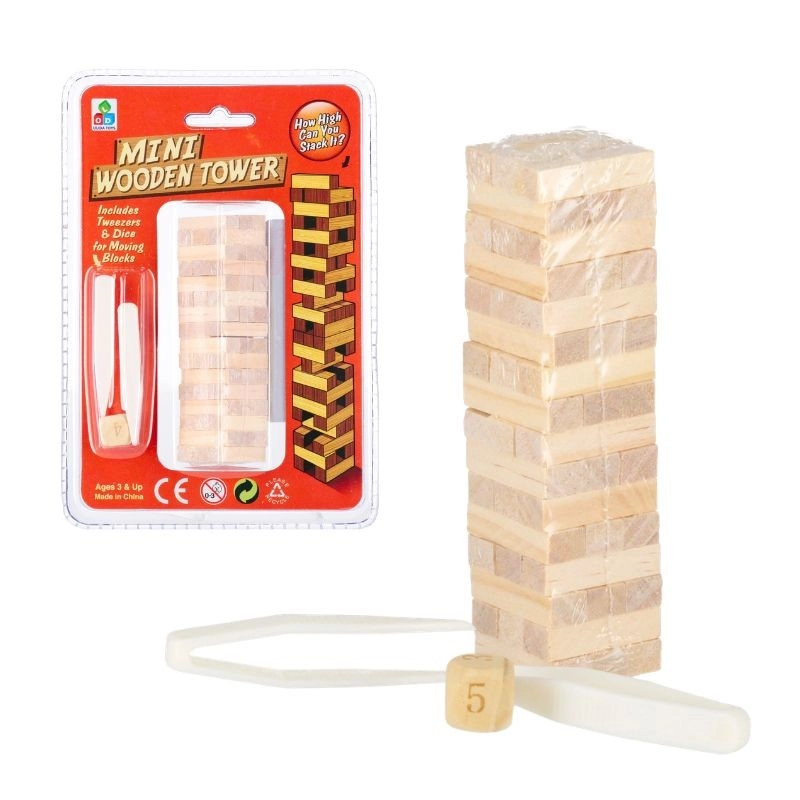Dřevěná věž mini hra 48 dílků