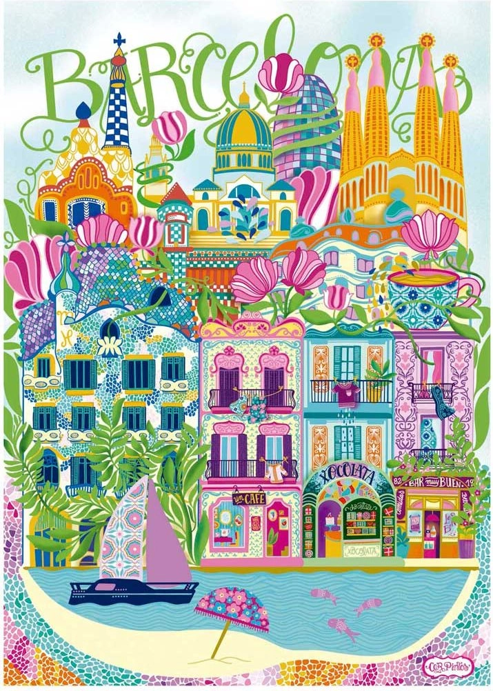 Puzzle EDUCA Car Pintos Barcelona 1000 dílků