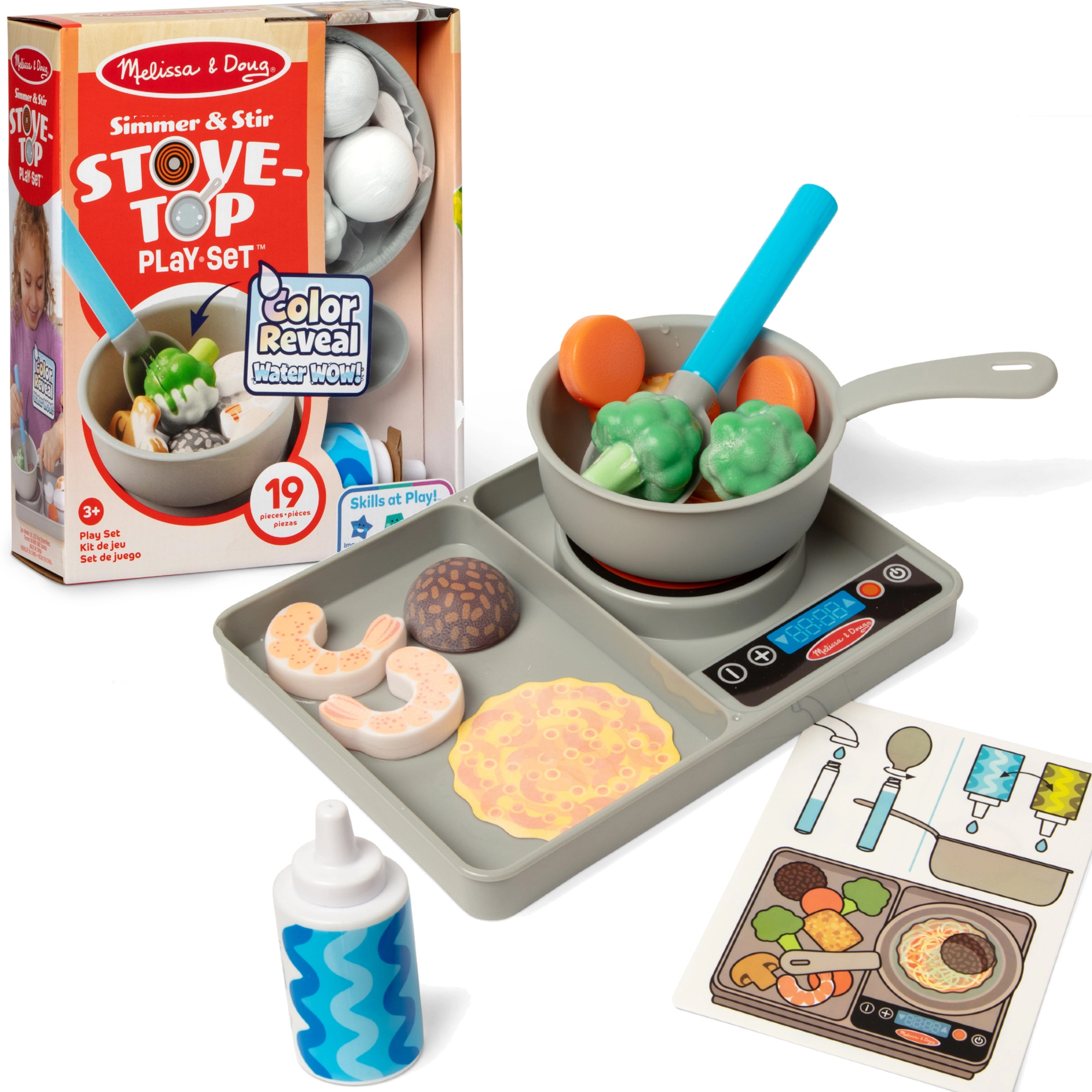 Sada na vaření s měnícími se barvami MELISSA & DOUG Simmer & Stir, 19 dílů