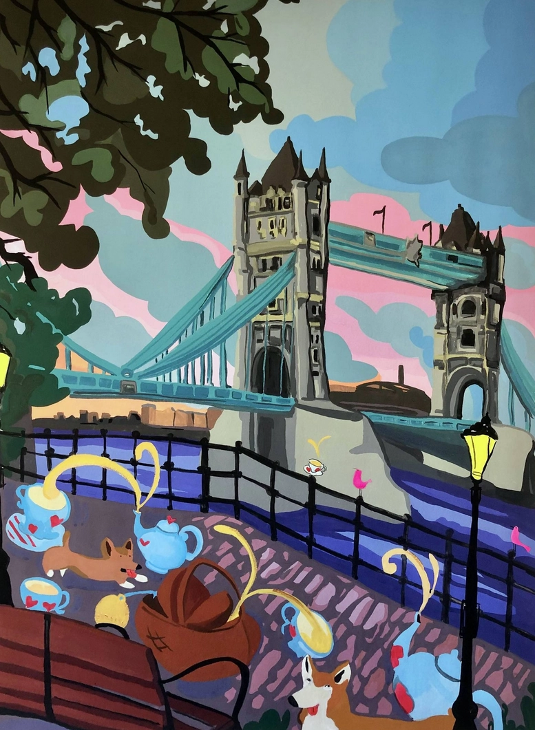 Diamantové malování Tower Bridge 30 × 40 cm