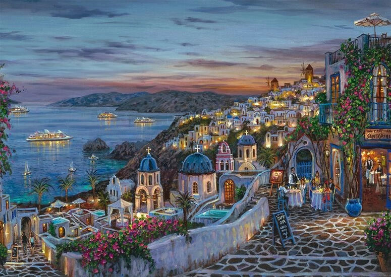 Puzzle západ slunce nad Santorini 1000 dílků SCHMIDT