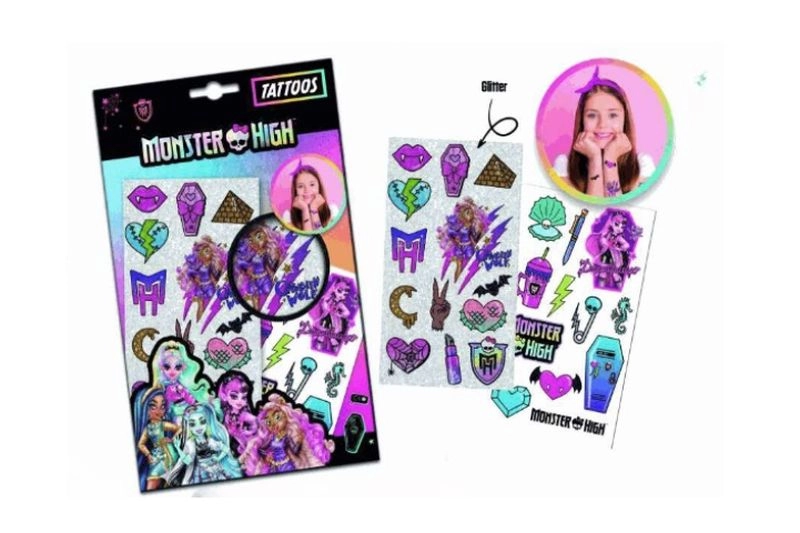 Monster High dočasné tetování s třpytkami