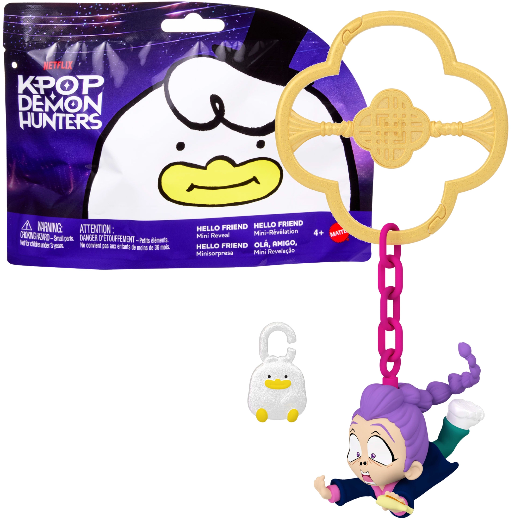 Mattel Netflix KPop Demon Hunters překvapení – mini figurka na přívěsku Hello Friend mini reveal
