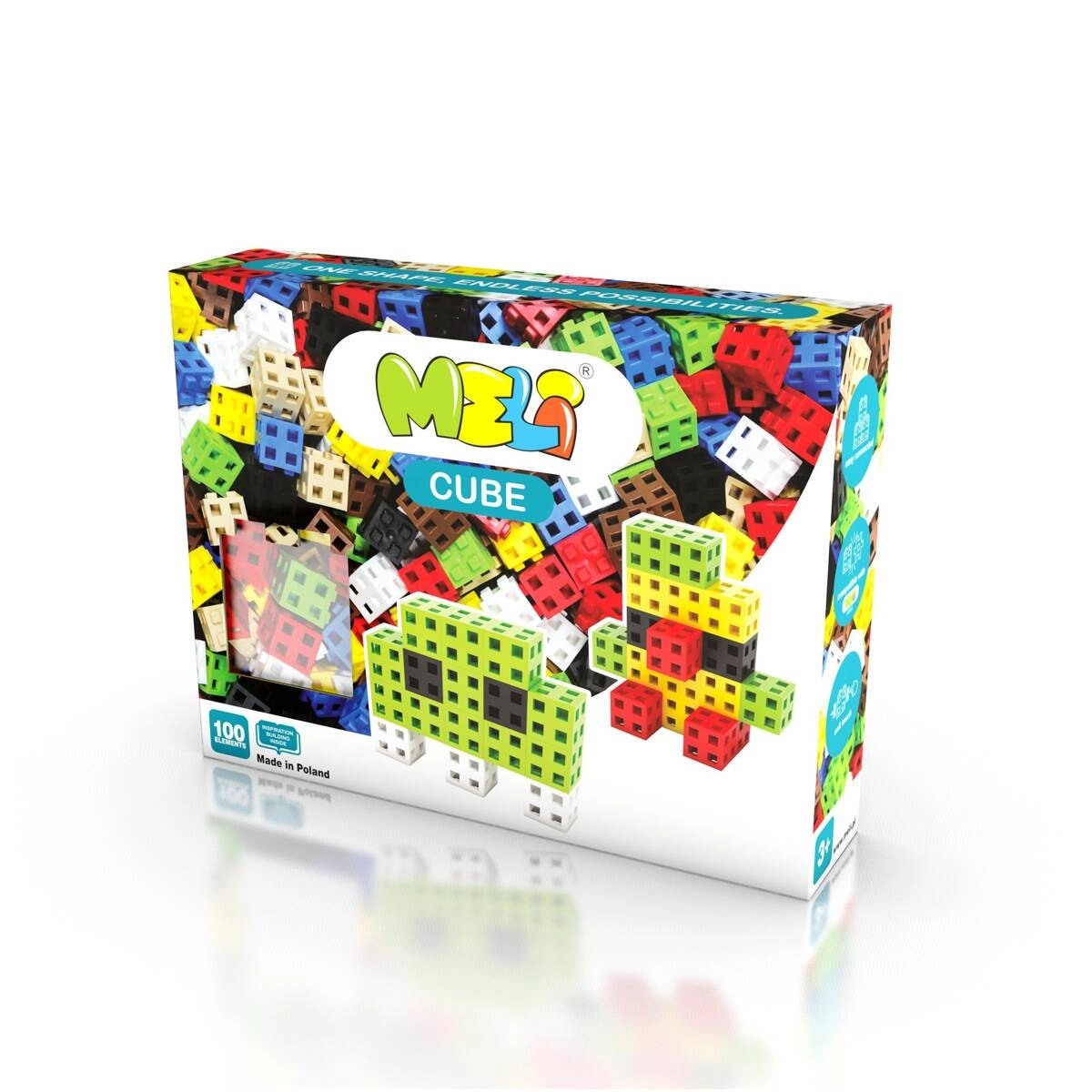 Stavebnice Meli Cube 100 ks – kreativní 3D kostky