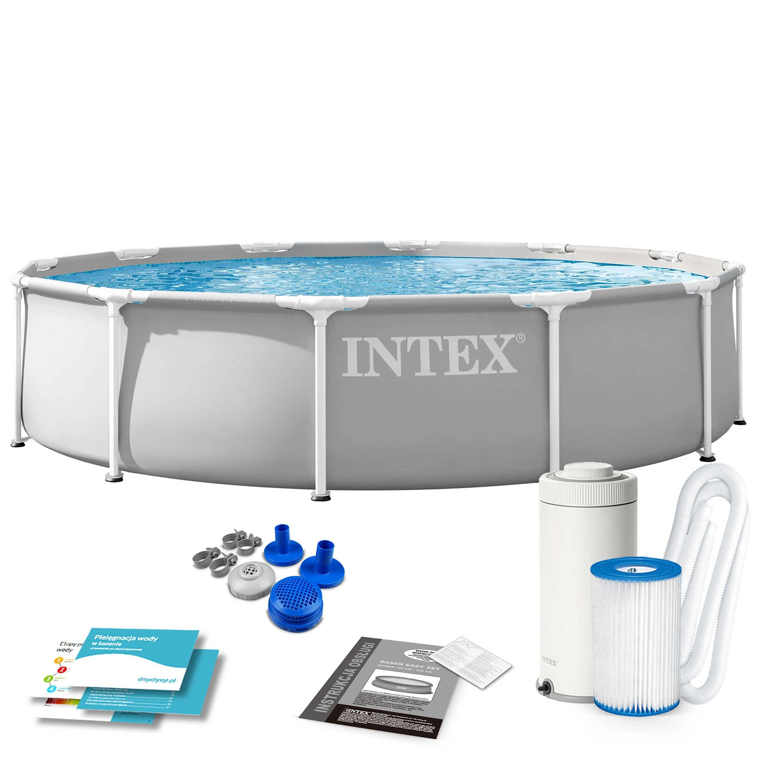 Intex stelažový zahradní bazén 366 × 76 cm sada 9 v 1