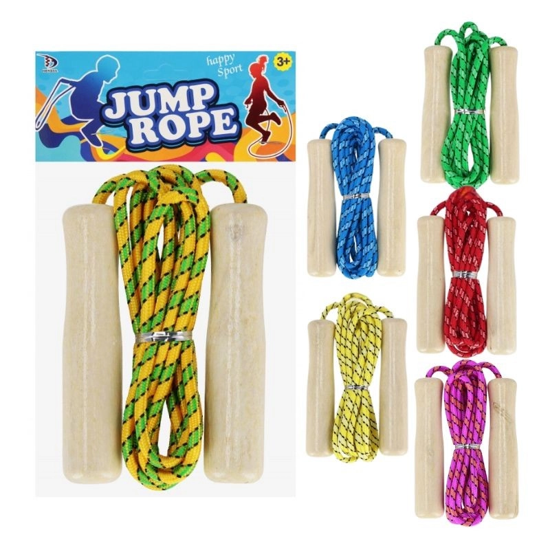 Švihadlo s dřevěnými rukojeťmi pro děti