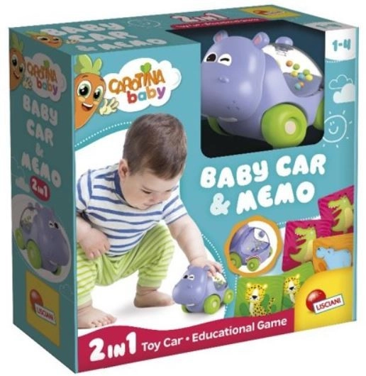 Levně Autíčko hrošík s paměťovou hrou – CAROTINA Baby