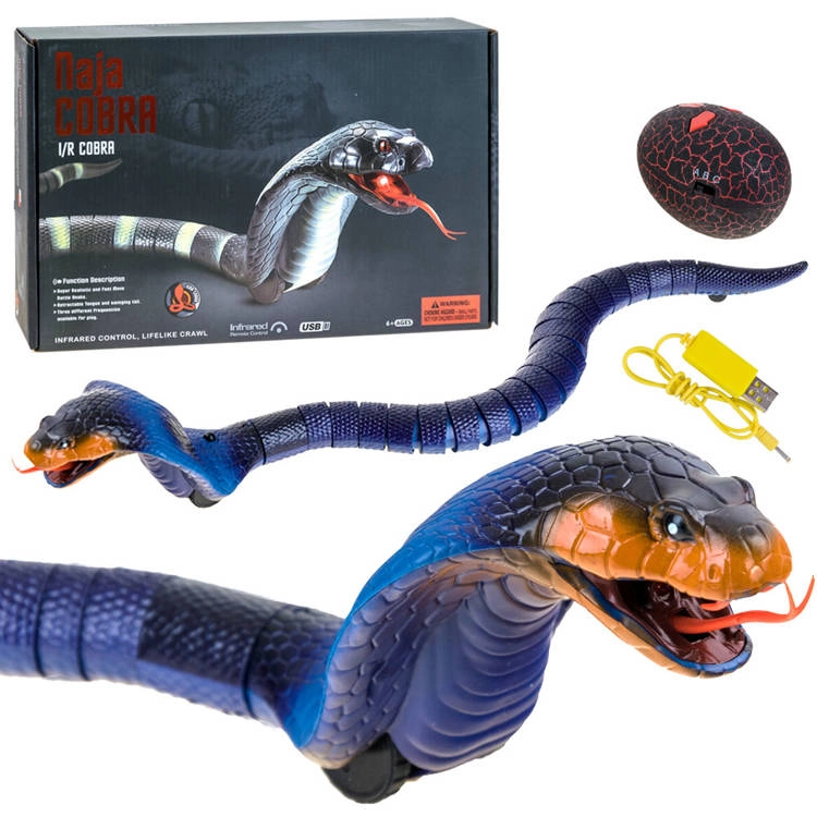 Zábavný dálkově ovládaný had Cobra – Modrá