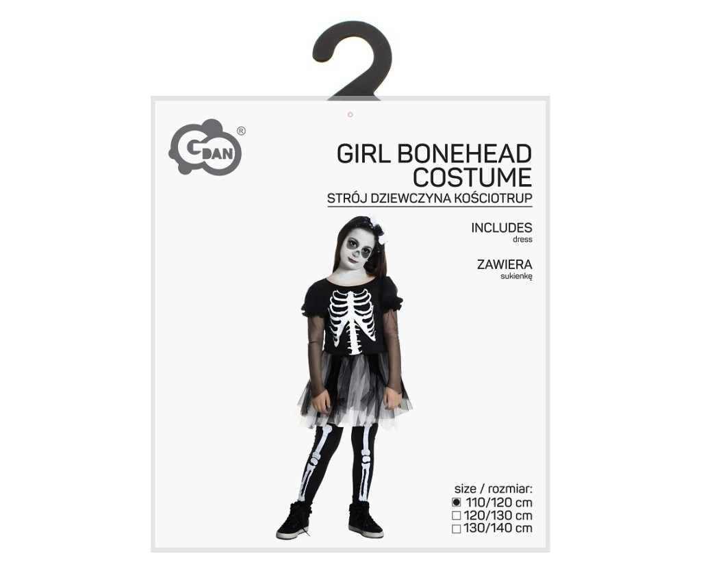 dívčí kostým kostlivec 110–120 cm
