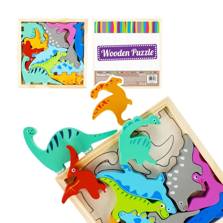 puzzle dinosauři – dřevěná skládanka pro děti