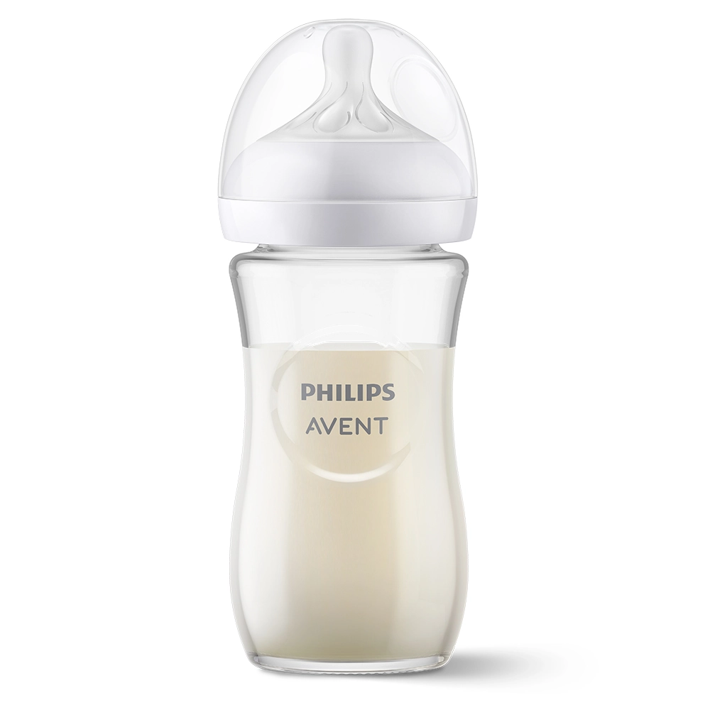 Levně Philips AVENT skleněná kojenecká láhev Natural Response 240 ml (1m+)