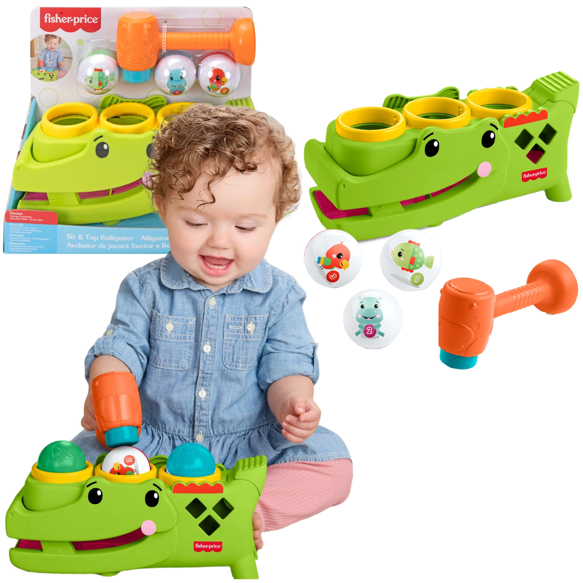 Fisher-Price aktivní zatloukačka Krokodýl s míčky
