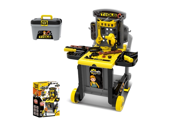 Dětská dílna s nářadím se skříňkou a vozíkem