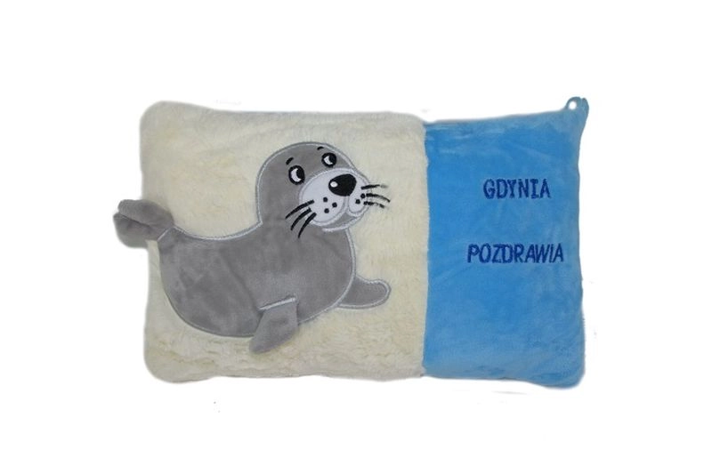 Plyšový polštářek foka „Gdyně zdraví“