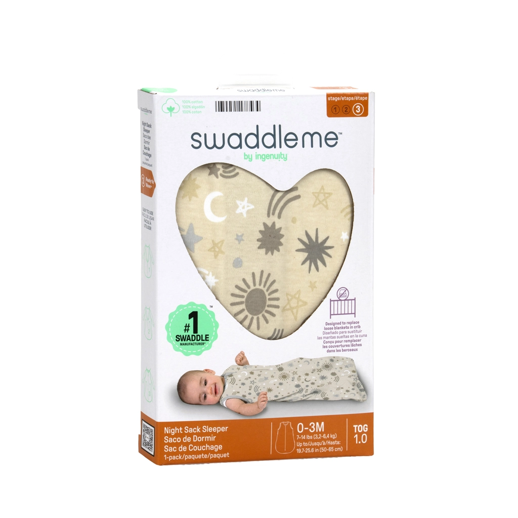 Bavlněný spací vak SwaddleMe™ Celestial Dance 1 TOG, 0–3 měsíce
