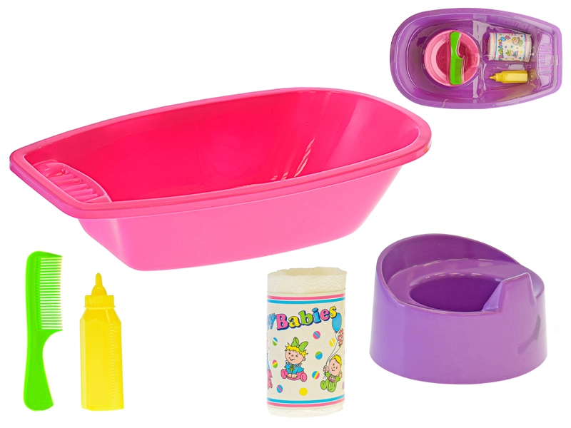 Vanička pro panenky se sadou doplňků 40 cm