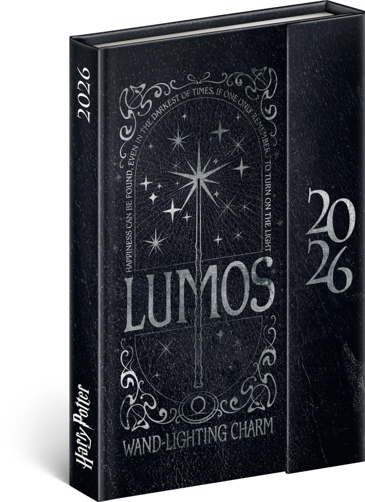 Týdenní magnetický diář Harry Potter Lumos 2026, 11 x 16 cm