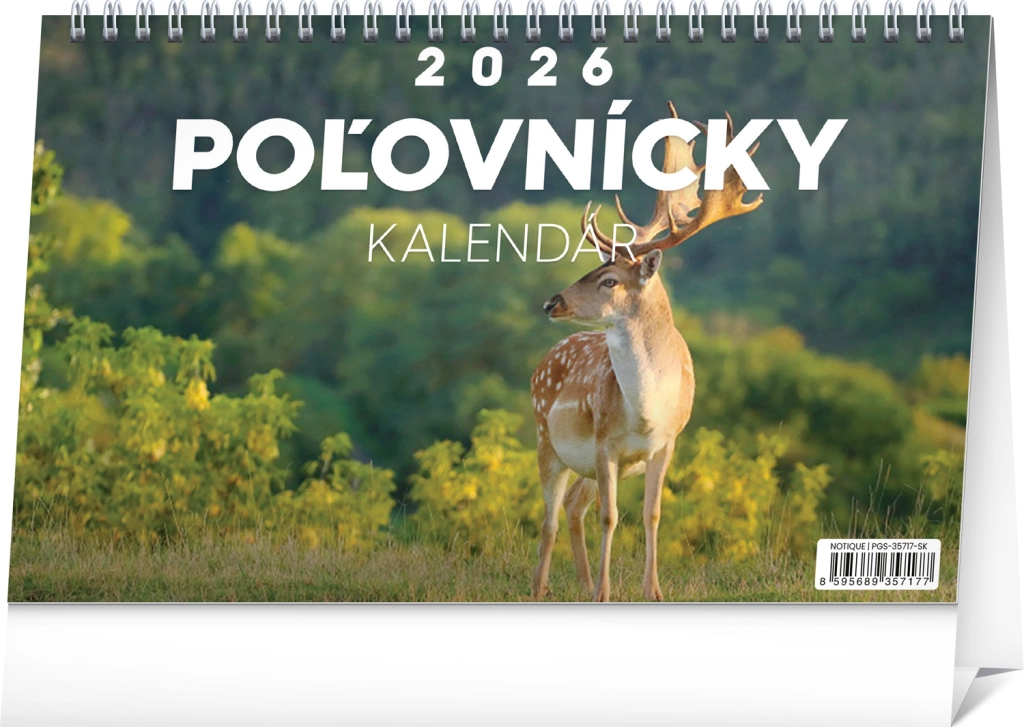 NOTIQUE Stolový Poľovnícky kalendár 2026 (riadkový)