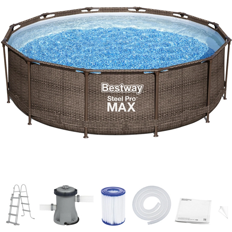 Levně Bestway zahradní bazén Steel Pro Max 366 × 100 cm ratan 9v1