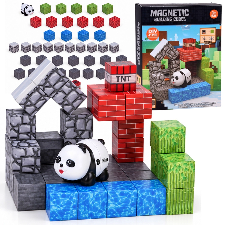 Magnetické stavební kostky Panda 41 dílků