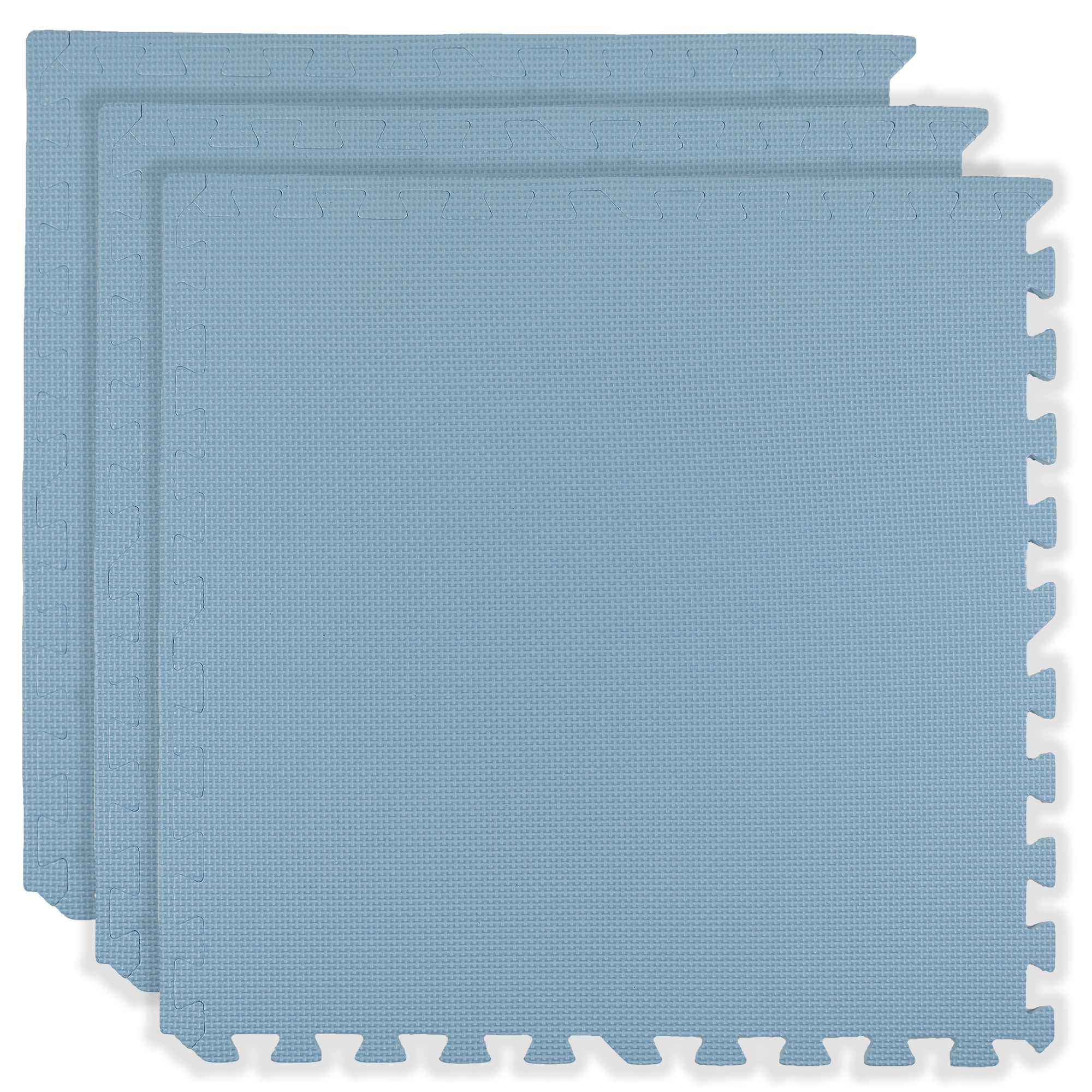 Pěnová podlahová hrací podložka HUMBI 180 × 60 cm, velké voděodolné puzzle, bezpečné, 3 ks, světle modrá