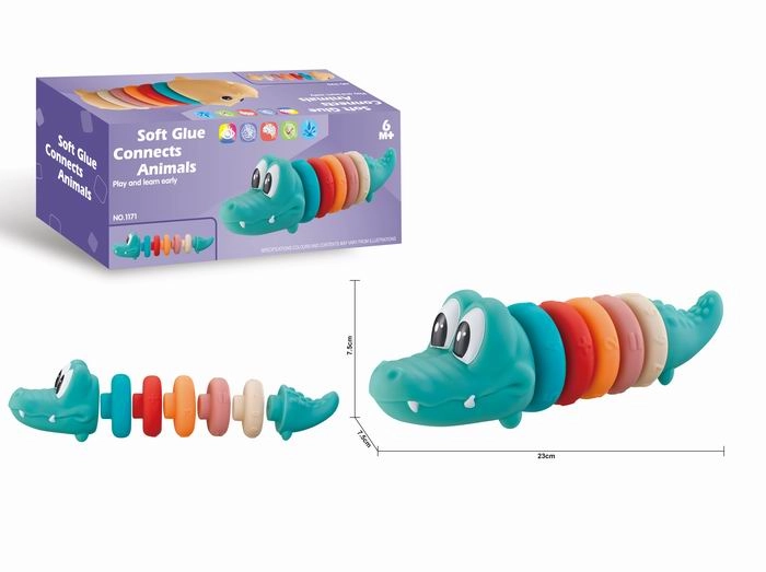 Měkké spojovací kostky – krokodýl 23 cm