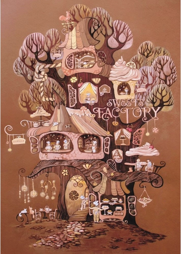 Puzzle magnolia továrna na sladkosti 1000 dílků