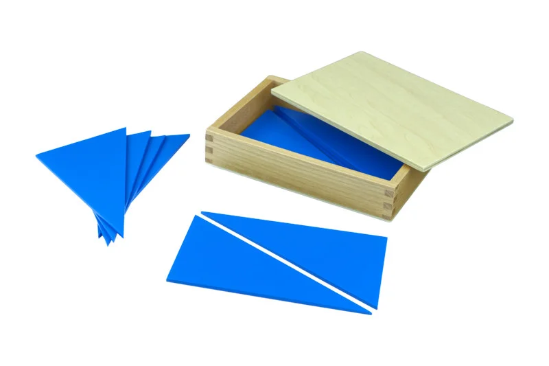 Krabička s modrými trojúhelníky Montessori
