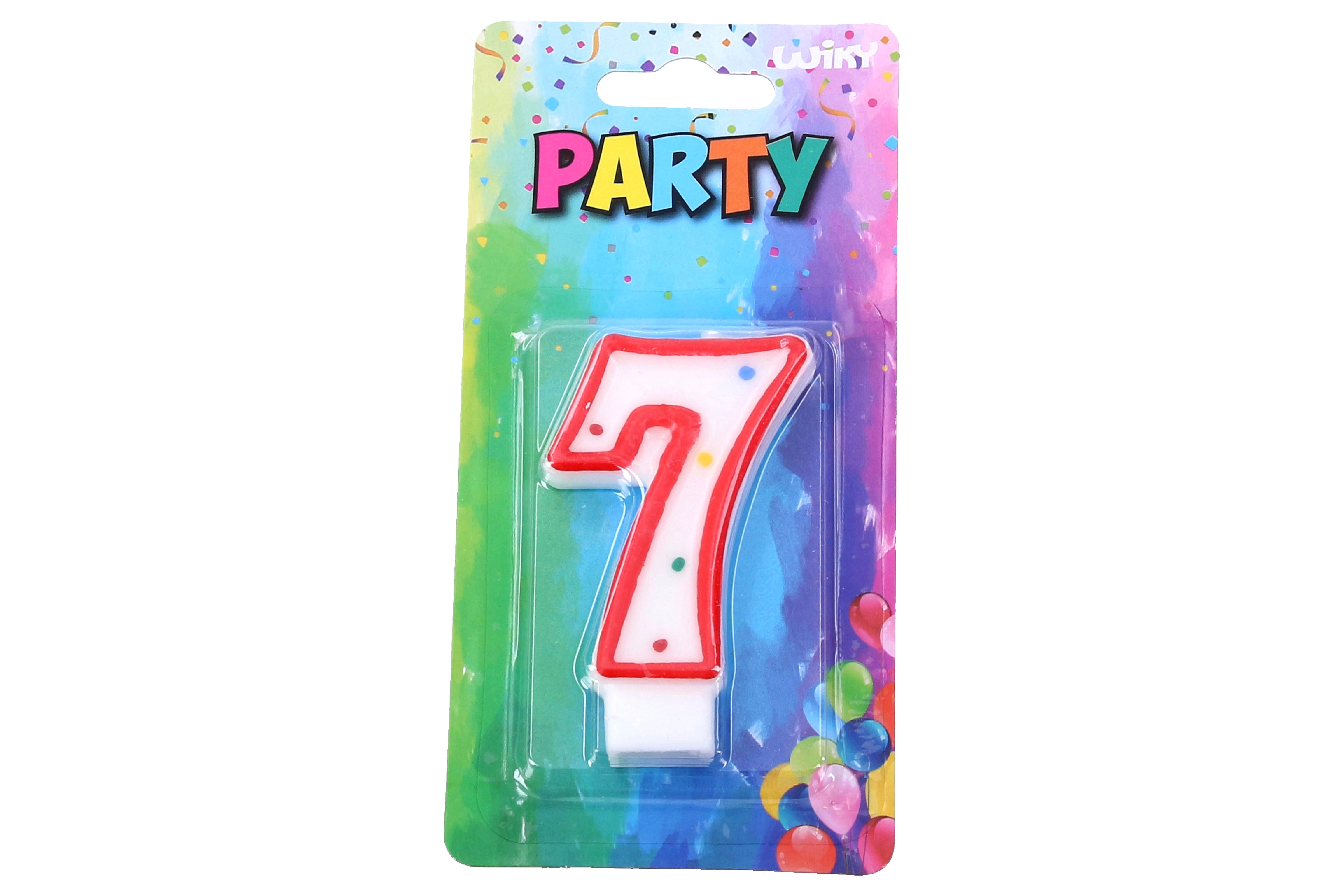 Levně Wiky Párty svíčka číslo 7 červená