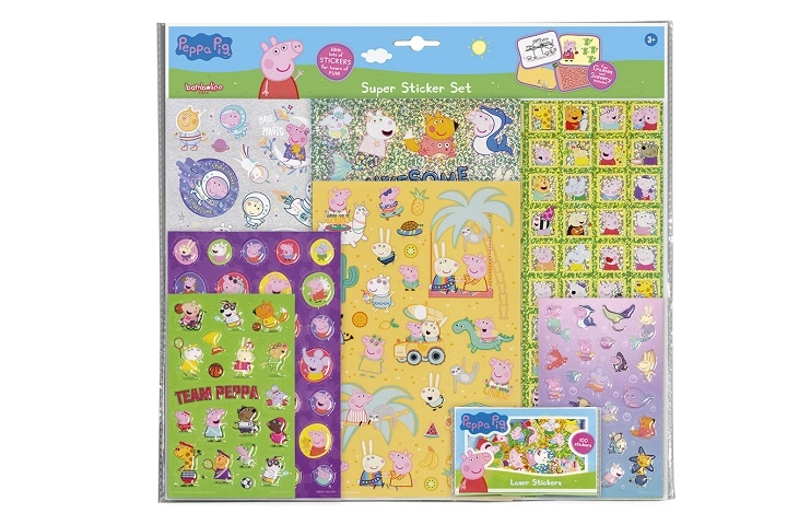 Super sada samolepek Peppa Pig XL (7 archů + laserové samolepky)