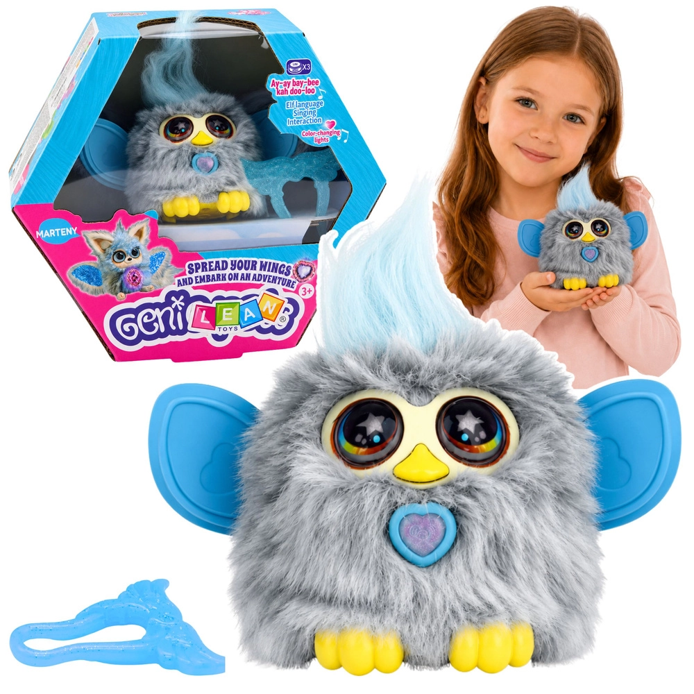 Interaktivní stvoření Genie Pets se světly a zvuky, šedé
