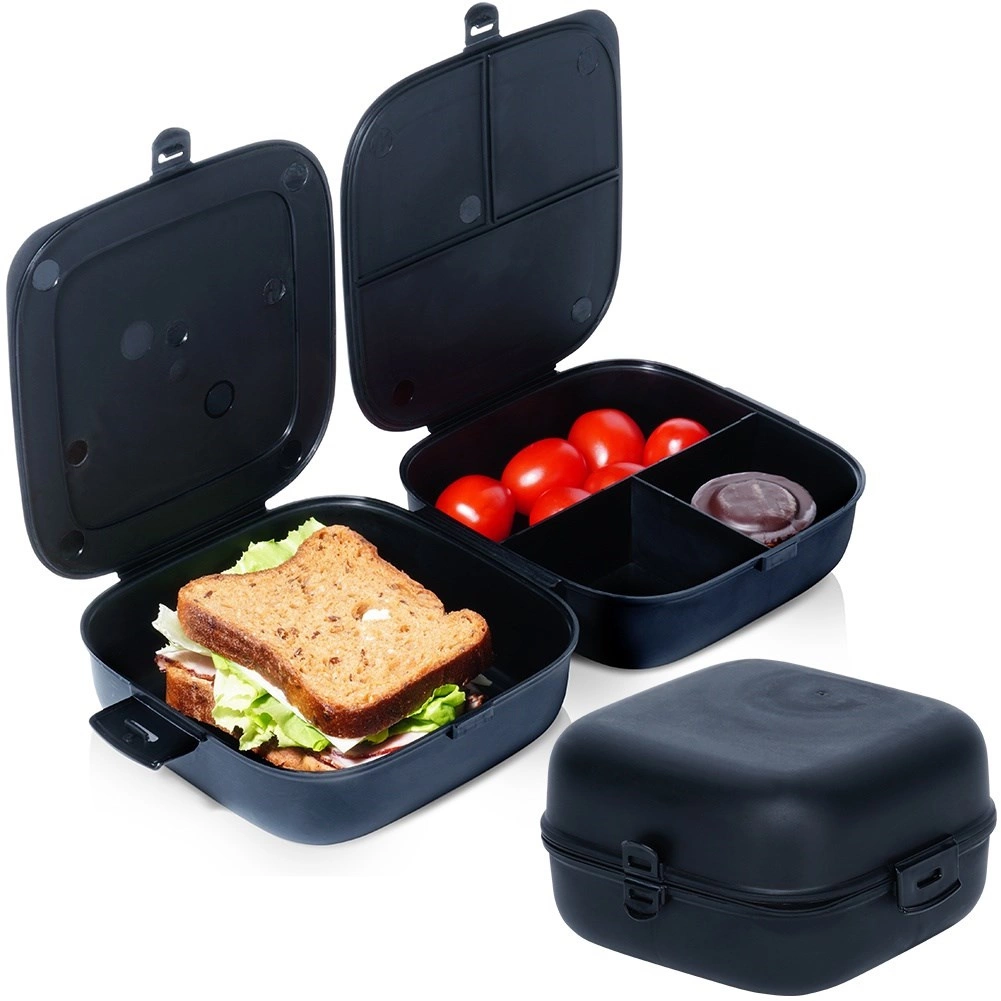 Dělený lunchbox 2×700 ml, černý