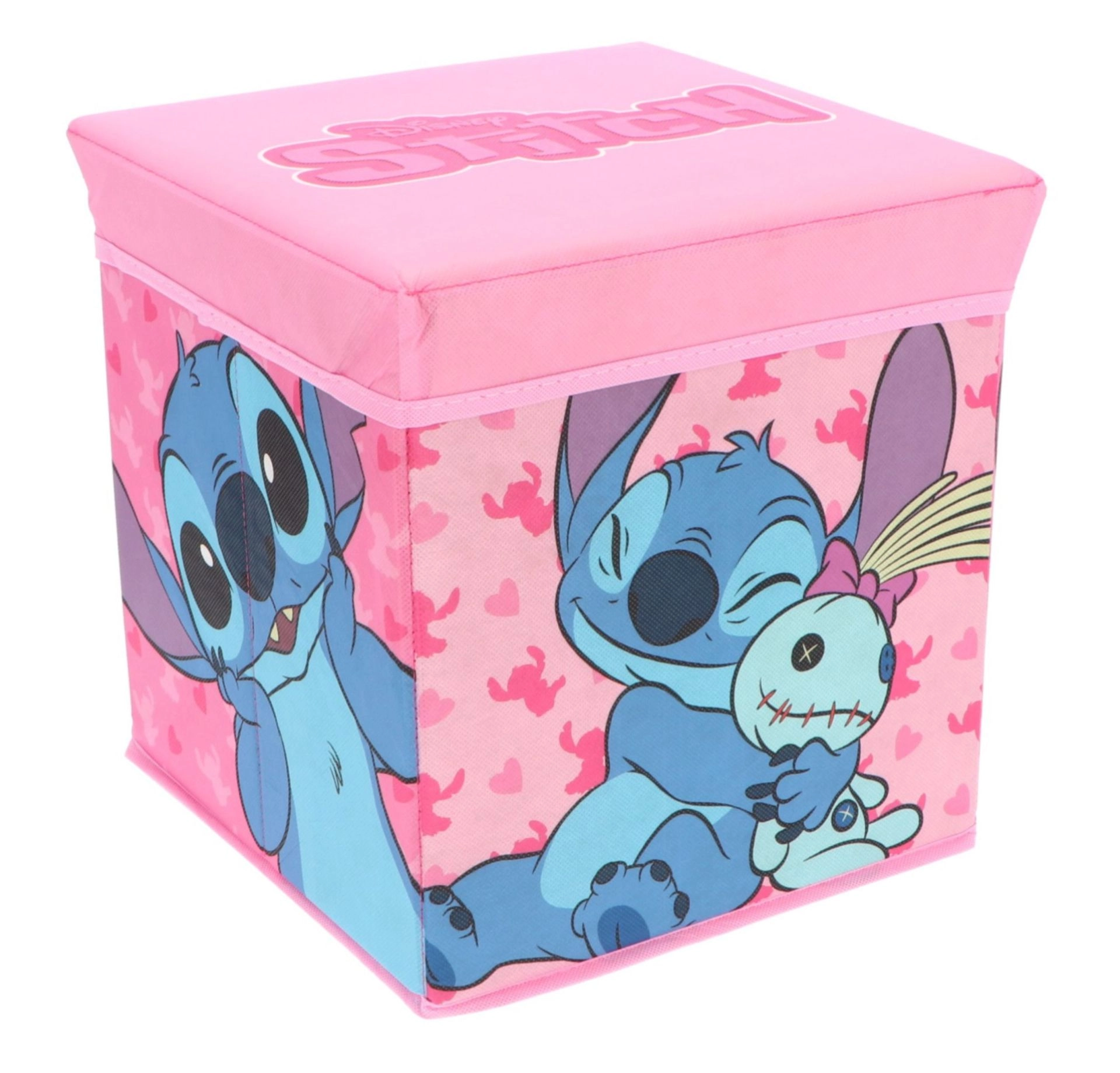 Cozy Noxxiez úložný box a taburet STITCH pro dívky 30 × 30 × 30 cm