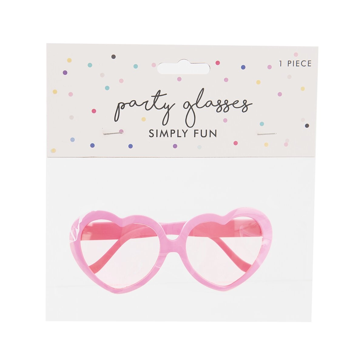 PartyDeco Párty brýle srdce růžové