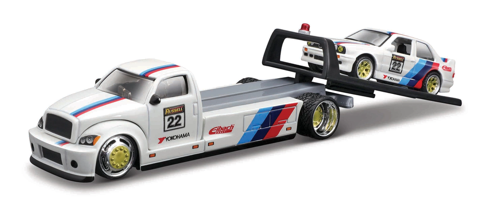 Levně MAISTO design Elite Transport Maisto Flatbed + 1988 BMW M3 1:64