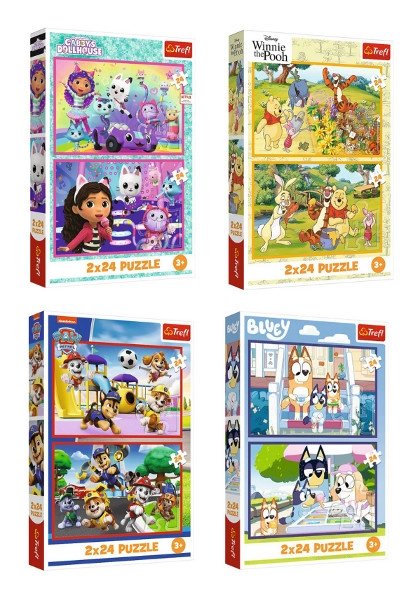 Puzzle 2×24 dílků – různé motivy