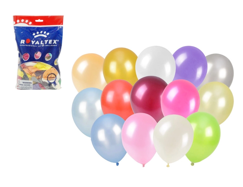 Metalické balónky 25 cm, mix barev, 100 ks