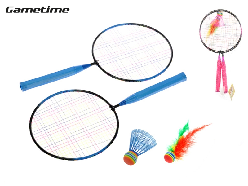 Badmintonová sada GAMETIME – 2 rakety a 2 košíčky v síťce