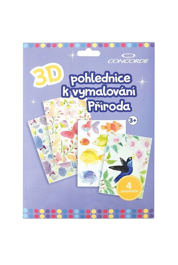 3D pohlednice k vybarvení Příroda