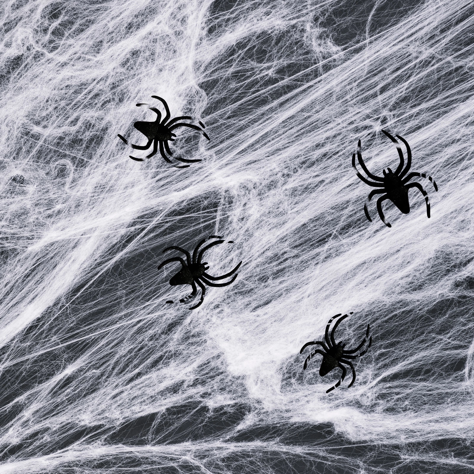 Halloweenská bílá pavučina s pavouky