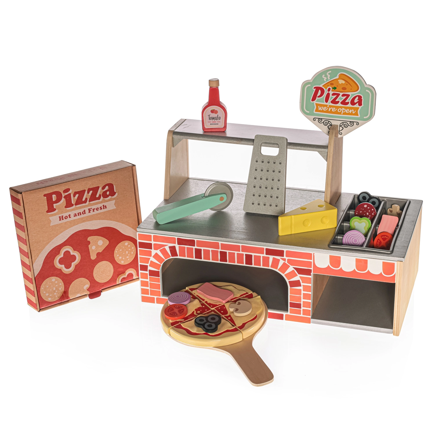 Dřevěný set Pizzerie
