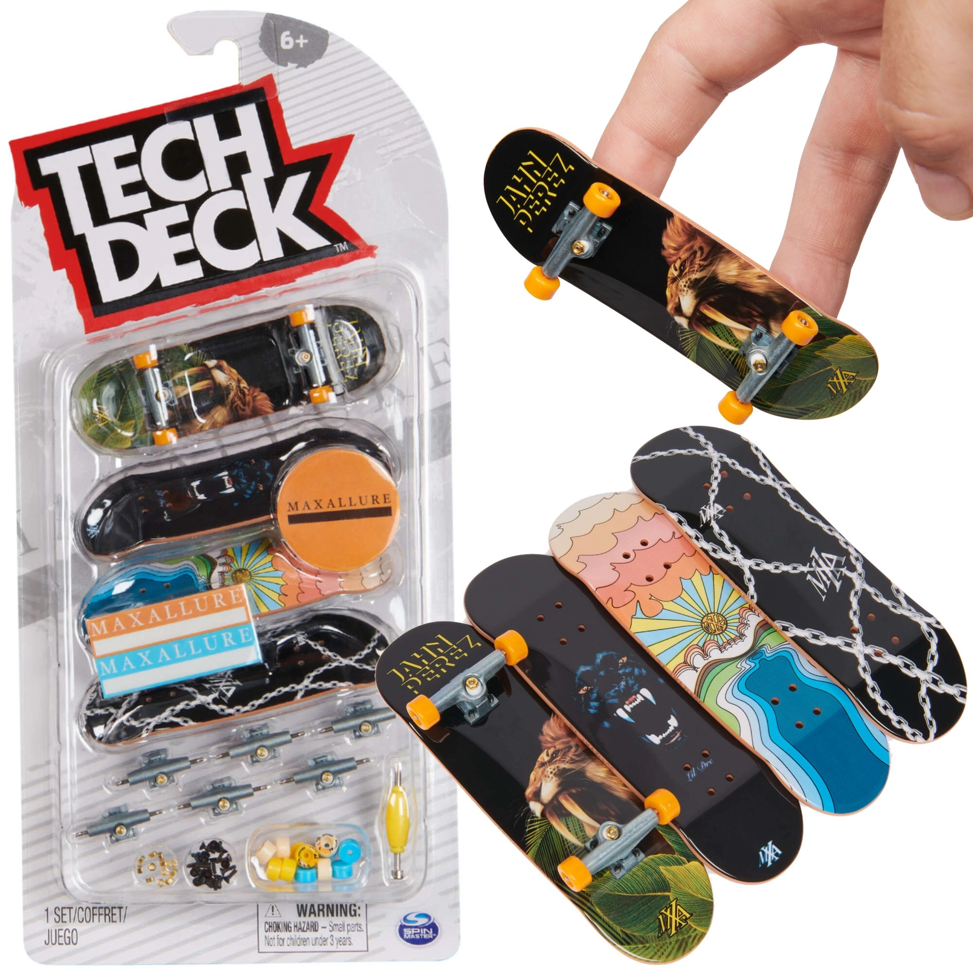 Fingerboard stavebnice 4‑pack TECH DECK Maxallure Jahn Perez + příslušenství