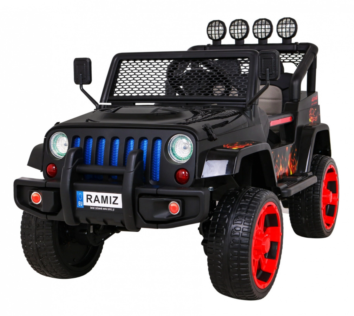 Levně Dětské terénní auto Raptor Drifter 4x4 s plameny a MP3 LED